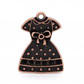Подвеска "Платье в горошек" медн.