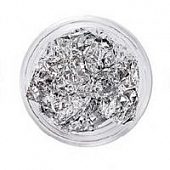 Фольга серебряная в баночке для декора эпоксидной смолы / ногтей