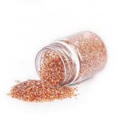 Стеклянная крошка галтованная с покрытием янтарный металлик, 1-1.5 мм.