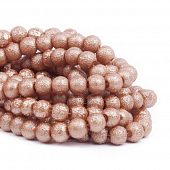 Бусина стеклянная "Метеорит" карамель - шар, 8 мм.