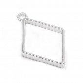 Кулон-контур "Ромб"  матовое серебро