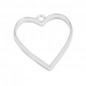 Кулон-контур "Сердце" матовое серебро