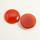 Агат красный - кабошон круглый, 10x4 мм.