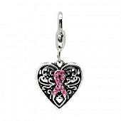 Подвеска с замком лобстером "Розовая лента"