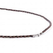 Заготовка для ожерелья кожаная плетеная  44 см. кофейная