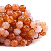 Агат красный - бусина шар, 12 мм.