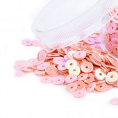 Пайетки 4 мм. светло-лососевые