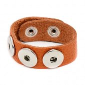 Браслет кожаный Chunk оранжевый на 3 кнопки