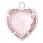 Подвеска "CRYSTALS" светло-розовая сердце (сереб.)
