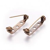 Основа для броши "Булавка с замком" 27 мм. бронз.