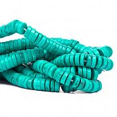 Бирюза зеленовато-голубая - бусина рондель, 8х3 мм.