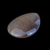 Стеклянный кабошон "Шелк" (капля) коричневый, 18x13x3 мм.