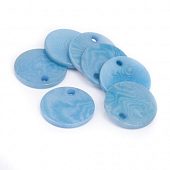 Подвеска Тагуа круглая "Бланк" 15 мм. голубая