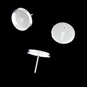 Пуссеты с платформой для заливки 12 мм. (сереб.)