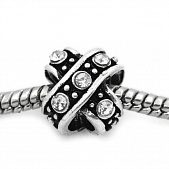 Бусина PNDR "Две ленты" белая