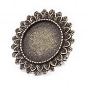 Основа для кольца "Подсолнух" (вн. диам. 20 мм.) бронз.