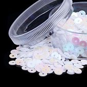 Пайетки 4 мм. белый мерцающий