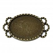 Коннектор для вставки "Овал" (вн. разм. 18х13 мм.) античная бронза