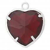 Подвеска "CRYSTALS" вишневая сердце 19х16 мм.