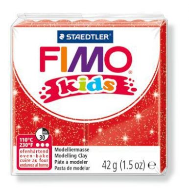 Полимерная глина FIMO kids, блестящий красный (212)