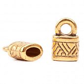 Концевик для шнура плоский "Покосы" золот.