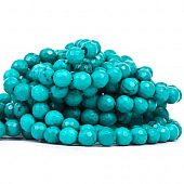 Бирюза граненая - бусина шар, 6 мм.