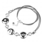 Колье Chunk на 3 кнопки серое