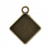 Подвеска для вставки "Ромб" (вн. разм. 21 мм.) бронз.