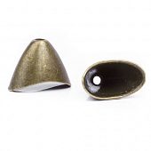 Конус гладкий для плоской бусины бронз.