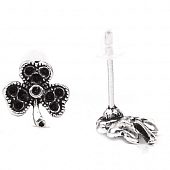 Пуссеты "Клевер" сереб.