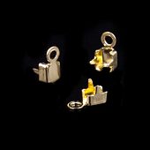 Зажим для стразовой цепи размером 2,5 мм. золот.