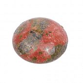 Унакит - кабошон круглый,  20x6 мм.