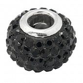 Бусина PNDR со стразами черная