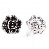 Пуссеты "Розочка" сереб.