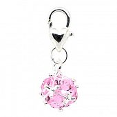 Подвеска с замком лобстером "Розовый кварц"