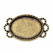 Коннектор для вставки "Овал" (вн. разм. 18х13 мм.) золот.