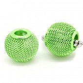 Бусина PNDR "Сеточка" 14х12 мм. зеленая