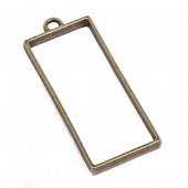 Кулон-контур "Вытянутый прямоугольник" античная бронза
