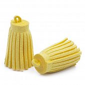 Подвеска - кисть замшевая ярко-желтая, 30х12 мм.