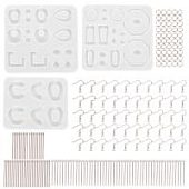 Набор силиконовых молдов с фурнитурой для изготовления серег и кулонов 