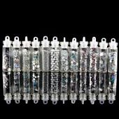 Декор, 12 штук для эпоксидной смолы, нейл-арта, скрапбукинга, серый