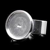 Основа для кольца с платформой для заливки 14 мм. сереб.