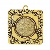 Кулон для вставки "Магнолия" (вн. разм. 20 мм.) золот.