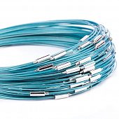 Тросик с замком "Чокер" голубой.