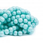 Бусина стеклянная "Метеорит" морская волна - шар, 8 мм.