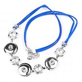 Колье Chunk на 3 кнопки синее