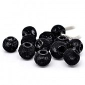 Бусина PNDR "Сеточка" 14х12 мм. черн.