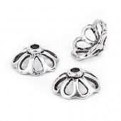 Шапочка "Раскрытый цветок" сереб.