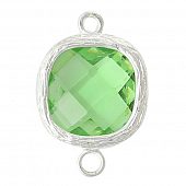 Коннектор "CRYSTALS" салатовый квадрат 19x13мм.