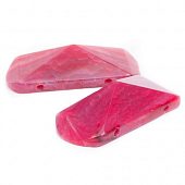 Агат прессованный розовый - бусина с 2-мя отверстиями "Пирамида", 20х47х15 мм.